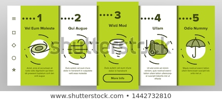 Foto stock: Tornado And Hurricane Onboarding Elements Icons Set Vector