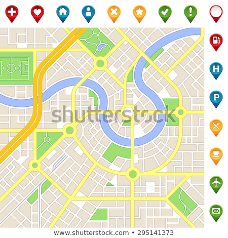 Stock photo: Map Street Plan Cartography Isometric Icon Vector Illustration