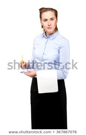 Waiter Waiting For The Order On White Background ストックフォト © Wisiel