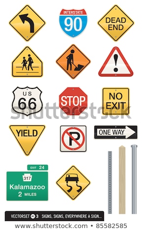 Stock photo: Set Of 14 Highway Sign Vectors