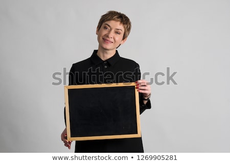 Сток-фото: Woman With Blackboard