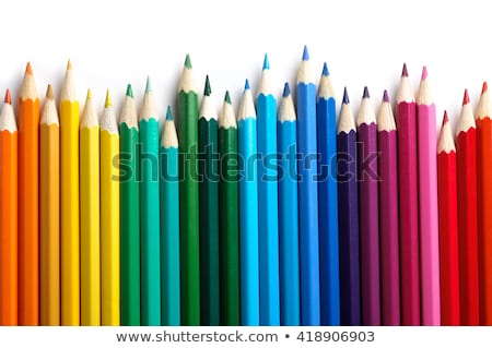 Foto stock: Row Of Colourd Pencils