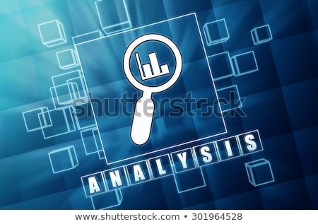 Business Analysis In Blue Glass Cubes Foto stock © marinini