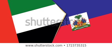 Foto stock: United Arab Emirates And Haiti Flags