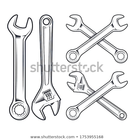 [[stock_photo]]: Gear And Adjustable Wrench