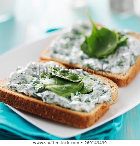 Stock fotó: Toast With Spinach Spread