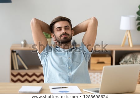 Stock fotó: Young Man Sleeping On Chair