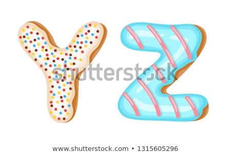 Foto stock: Donut Icing Upper Latters - Y Z Font Of Donuts Bakery Sweet Alphabet Donut Alphabet Latters A B C