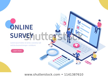 [[stock_photo]]: Online Survey Isometric 3d Concept Illustration