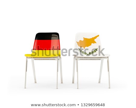 Zdjęcia stock: Two Chairs With Flags Of Germany And Cyprus