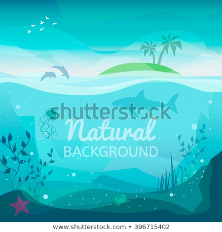 Stockfoto: Game Template With Fish Underwater Background