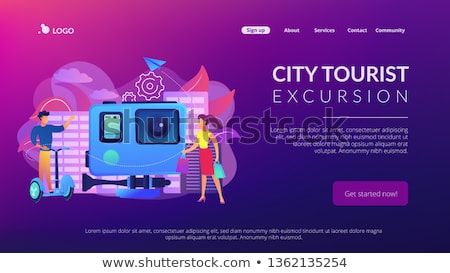 Stok fotoğraf: City Segway Tour Concept Landing Page