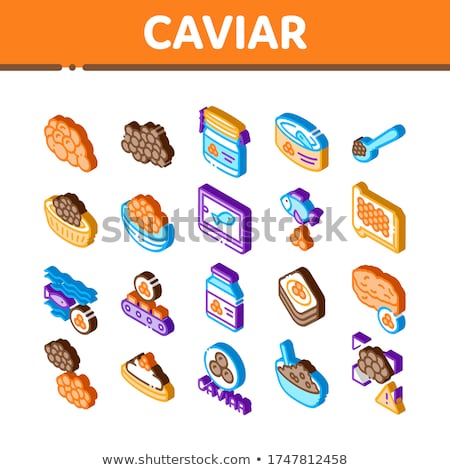 Caviar Seafood Product Isometric Icons Set Vector Foto stock © pikepicture