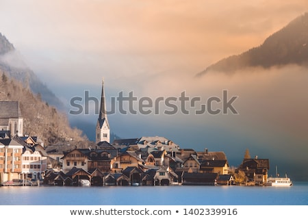 Foto stock: Banks Of Fog In The Austrian Alps