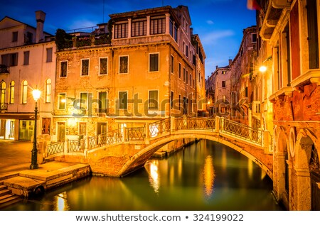Сток-фото: Small Side Canal Bridges Venice Italy