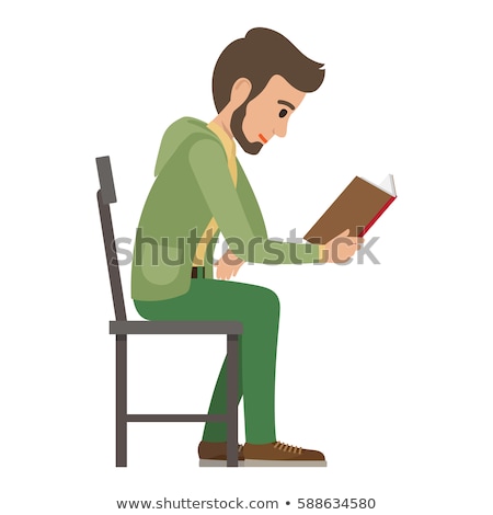 Side View Of Man Reading Book Foto stock © robuart