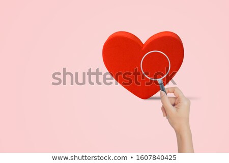 Stock photo: Female Hands Holding Heart And Heartbeat Symbol With Search Engi