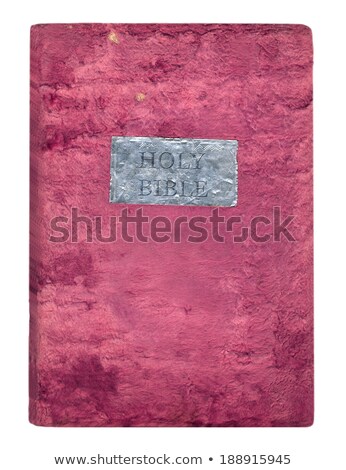 Foto d'archivio: Holy Bible In A Soft Velvet Cover Isolated On White Background