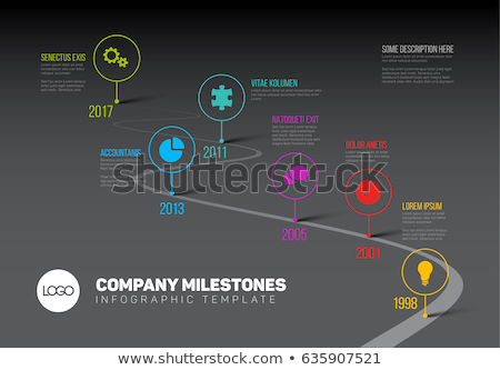 Сток-фото: Infographic Dark Timeline Template With Pointers