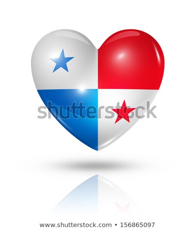 Panama Heart Flag Icon Stok fotoğraf © Daboost