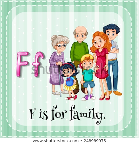 Foto stock: Flashcard Letter F Is For Family