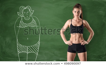 Foto d'archivio: Overweight Girl And Skinny Girl