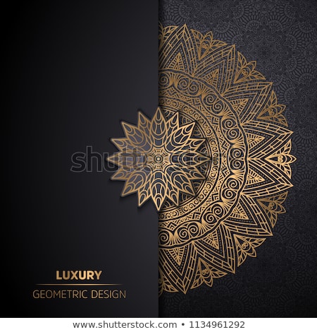 Stockfoto: Premium Golden Floral On Black Background