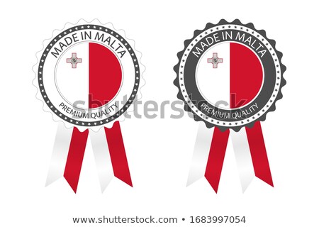 Stockfoto: Modern Vector Made In Malta Label Isolated On White Background Simple Sticker With Maltese Colors