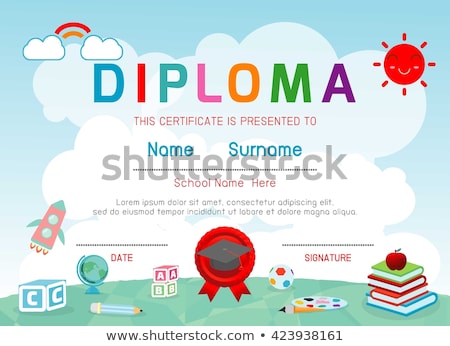 Stock photo: Boy With School Certificate Coloring Book