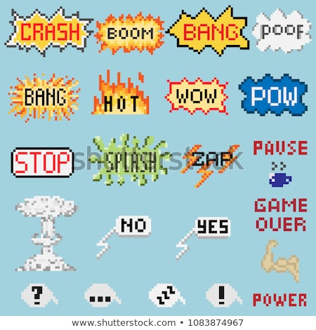 Stok fotoğraf: Powerful Explosion For Pixel Game