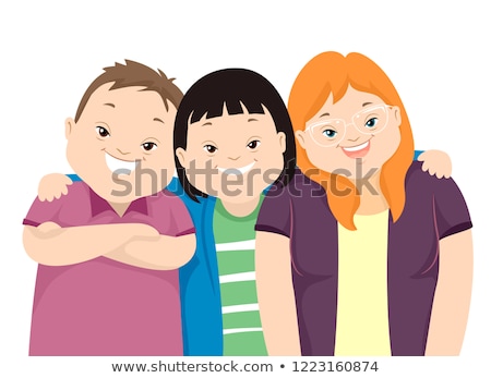 Foto d'archivio: Teens Down Syndrome Friends Illustration