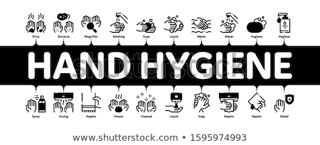 Stock photo: Hand Healthy Hygiene Minimal Infographic Banner Vector