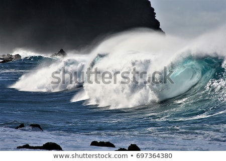 Foto stock: Breaking Waves On The Coast Of Tenerife Island Canary Islands Atlantic Ocean Spain