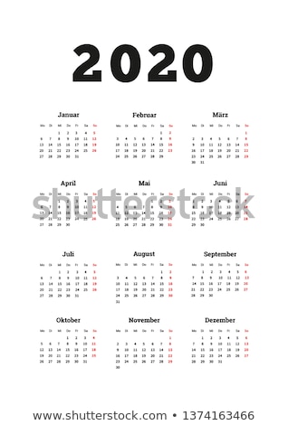 Сток-фото: 2020 Year Simple Calendar On German Language A4 Size Vertical Sheet On Dark Background