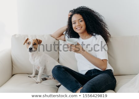 Stok fotoğraf: Optimistic Beautiful Young African Woman Indoors At Home