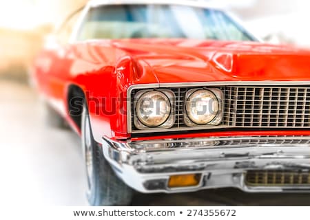 Foto stock: Retro Car Red And White Interior