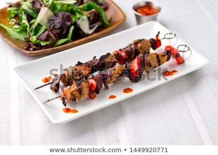 Stok fotoğraf: Brochettes On Barbecue