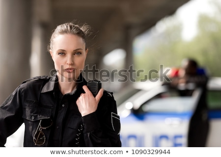 Stock fotó: Young Attractive Woman Police