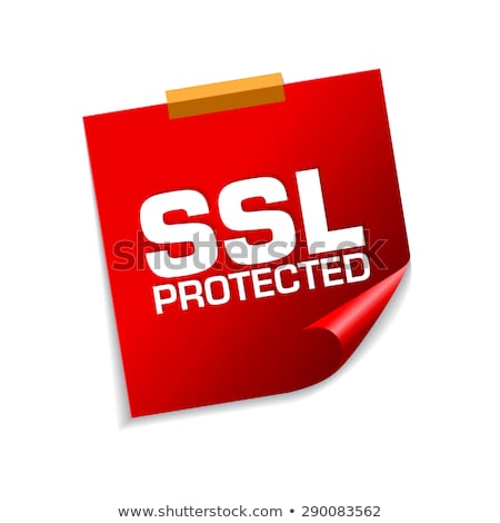 Foto d'archivio: Ssl Protected Red Sticky Notes Vector Icon Design