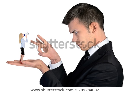 Stock photo: Business Man Finger Flipping On Little Man