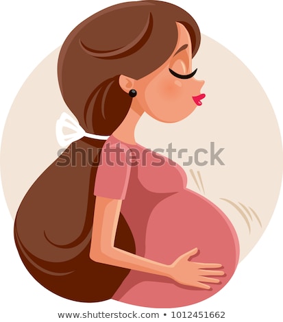 Foto stock: Pregnant Woman Holding Her Bump