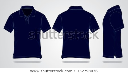 Stock fotó: Woman In Blue Polo Shirt On A White