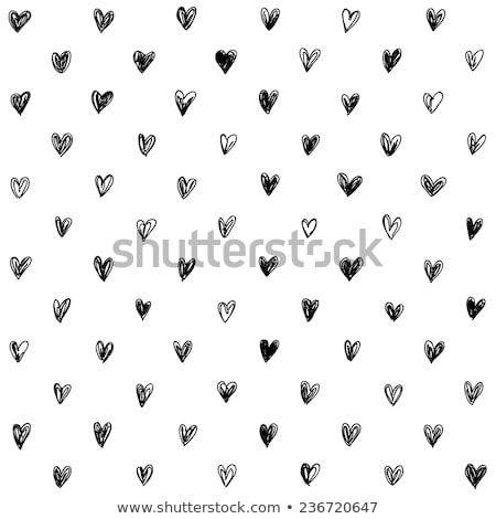 Stock fotó: Hand Drawn Hearts Pattern