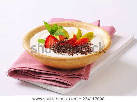 Stock fotó: Semolina Or Rice Pudding With Apple And Chocolate