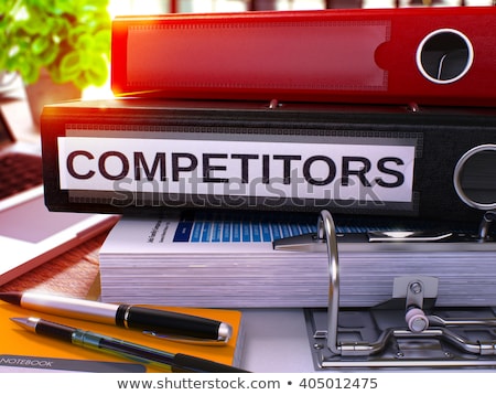 Stok fotoğraf: Competitors On Ring Binder Blurred Image 3d