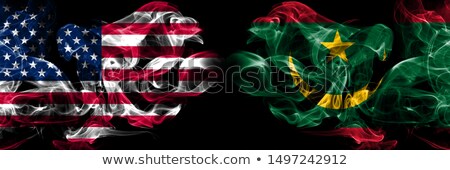 Zdjęcia stock: Football In Flames With Flag Of Mauritania