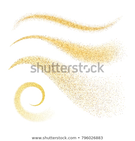 Foto stock: Golden Stardust Gold Glitter Wave Glossy Spray Yellow Meteor Tail Vector