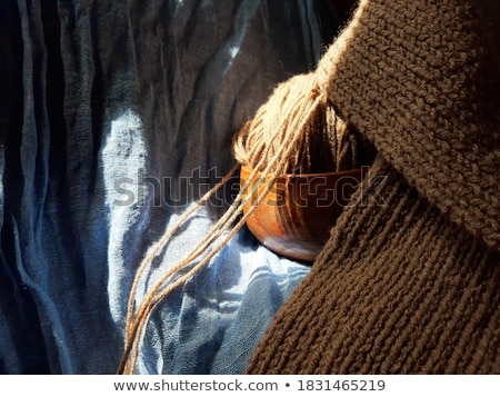 [[stock_photo]]: Knitted Brown Wool Scarf