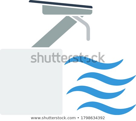 Foto stock: Flat Design Icon Of Diving Stand