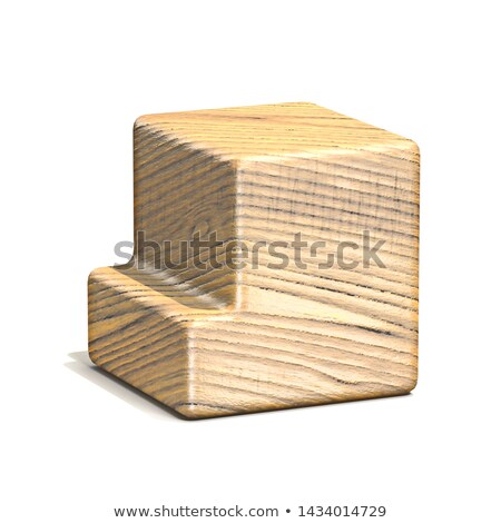 Stok fotoğraf: Solid Wooden Cube Font Letter J 3d